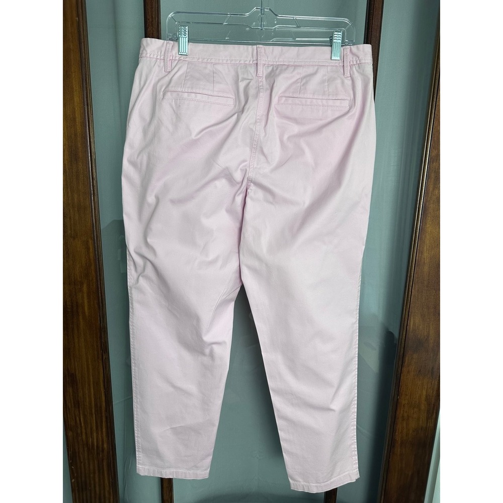 Talbots Relaxed Chino Pants Women's 10 Pink Button Front Pockets Solid Preppy - Picture 5 of 8